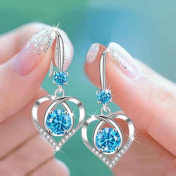 Mode Kvinders Rustfrit Stål Hjerte Kærlighed Kors Lang Krystal Diamant