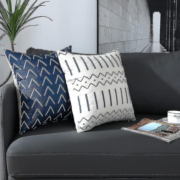 【BEMS】Pillowcase, pillowcase 60 x 60 set of 4 navy blue square decorative pillow