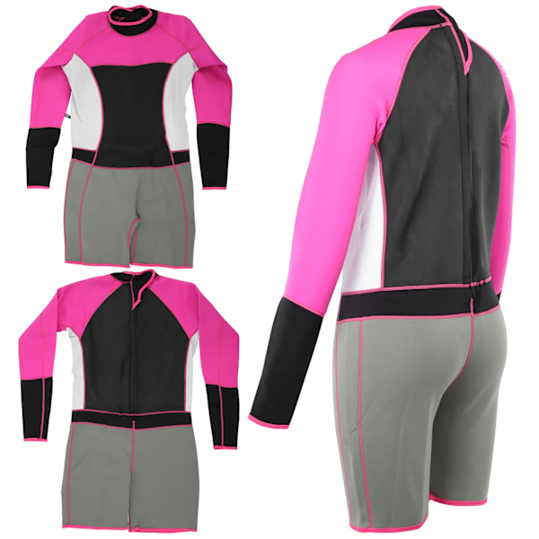 Kvinnors 1,5 mm Neopren Varm Slim Wetsuit En-delad Långärmad Shorts Dykning Simdräkt