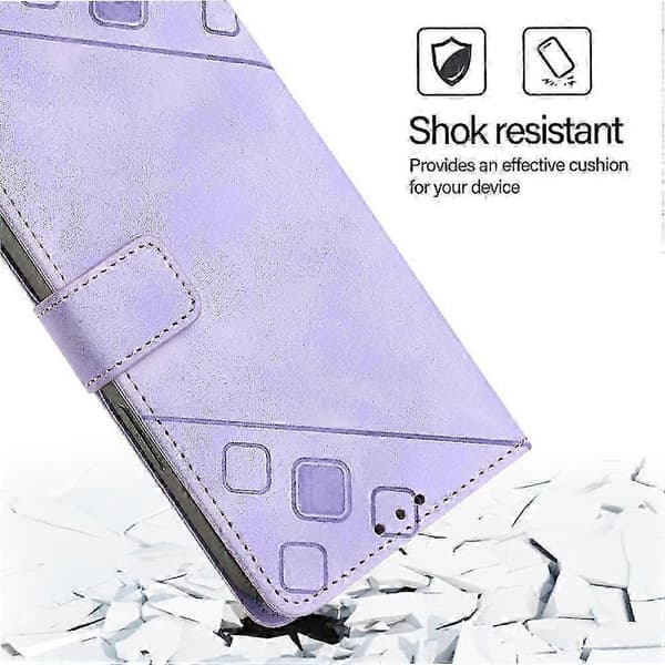 Samsung Galaxy S25 FE Plånboksfodral med magnetisk stängning, PU-läder, 3 kortfack, stativ, stötsäker purple