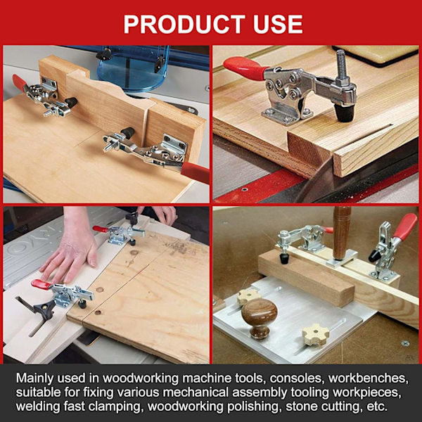 【BEMS】GH-201-B 10-pack Toggle Clamps, 90 kg Capacity, Adjustable Horizontal Quick Release Clamp