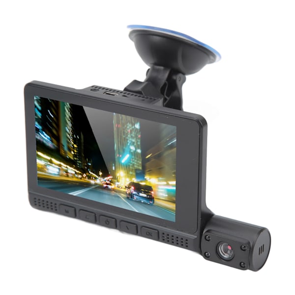 3-kanals Dash Cam 1080P Fram Bak Inside Driving Recorder 170 graders vidvinkel loop inspelning G Sensor Pekskärmskamera