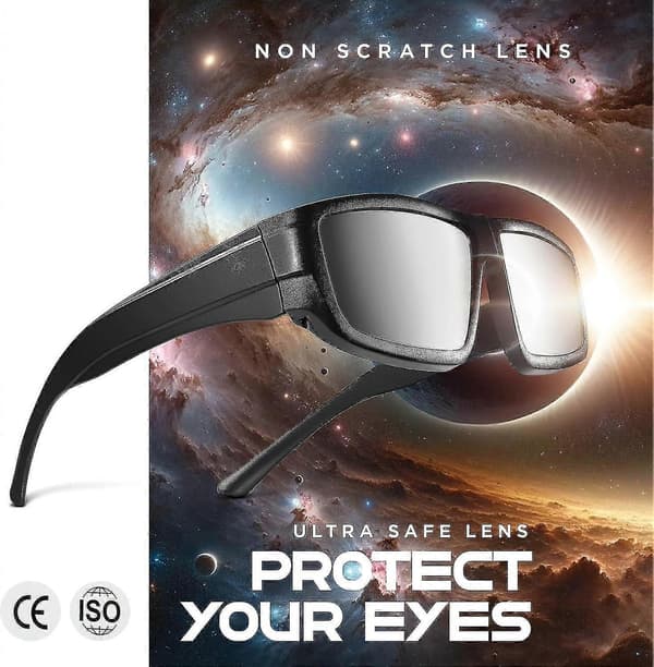 Solar Eclipse Glasses (2-pack) 2024 CE and ISO Certified Safe Shades for Direct Sun Viewing NASA Approved 2024