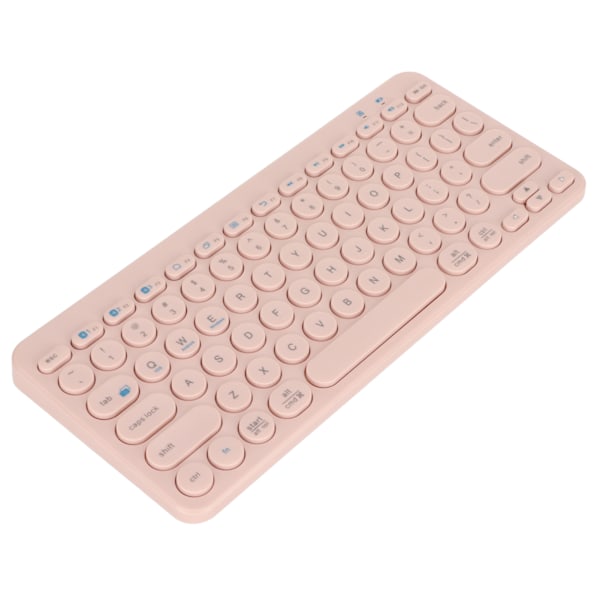 Langaton näppäimistö 78 näppäimellä, pyöreät näppäimet, ohut ja kompakti retro hiljainen Bluetooth-näppäimistö kotiin, toimistoon ja matkalle, vaaleanpunainen