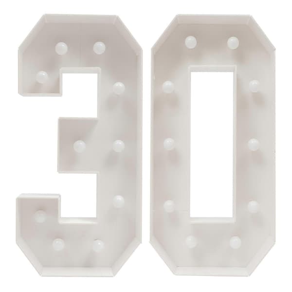100 cm bursdagsnummerdekorasjon med lys Style 30