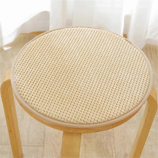 Komfortstøtte Runde Puder Åndbar Hør Lang Til Spisebordsstol Bil Khaki 30CM Khaki 30CM