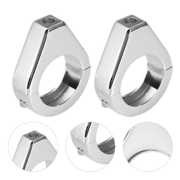 Aluminiumlegering Motorcykel Modifierad Blinkers Ljusfäste 41mm Gaffelklämmor Silver