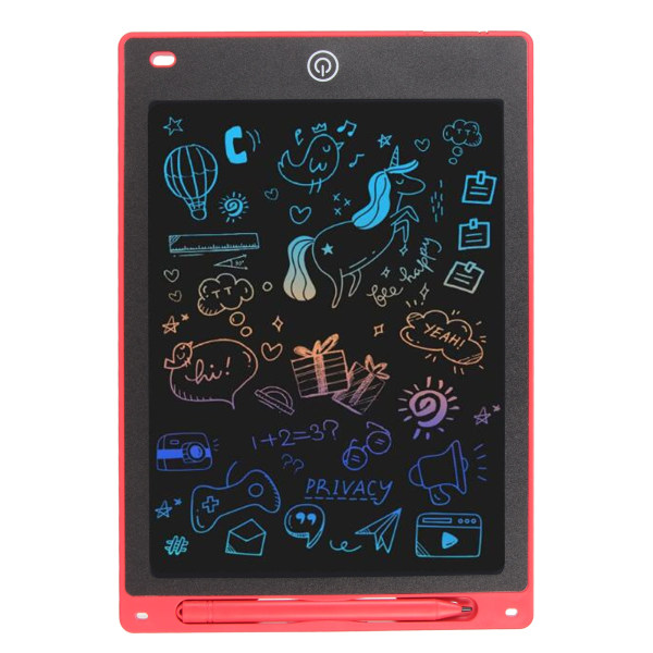 LCD-skrivebrett 10-tommers LCD-fargeskjerm Slettknapp Øyebeskyttelse Barn Tegnebrett for jenter Gutter Småbarn