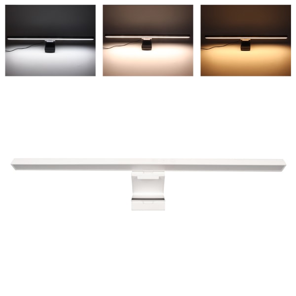 TIMH-skærmlysbjælke 3 omskiftelige lystilstande Trinløs dæmpbar berøringskontrol Computerskærm lysbjælke til kontorhjem Hvid