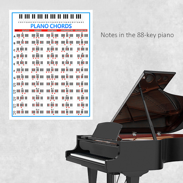 Klaverakkorder Tabs Diagram Begynder Fingerøvelse Musikinstrument Tilbehør 88 Taster