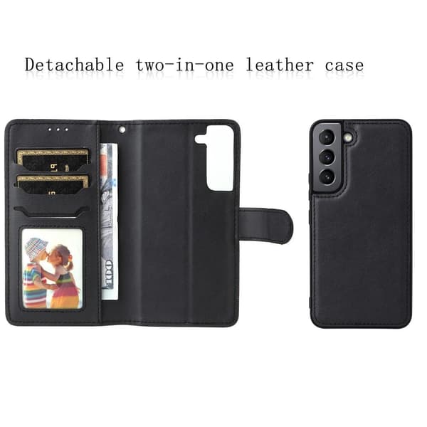 【BEMS】Compatible with Samsung S22 Magnetic Case/Wallet \"2 in 1\" - Black Svart black