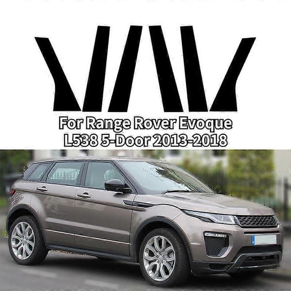 Bilpillar kompatible med Range Rover Evoque L538 5-dørs 2013 2014 2015 2016 2017 2018 Vinduslistdeksler Trim Dekaler 6 stk