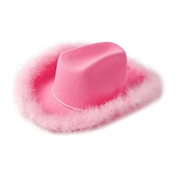 BEMSYM-Fleeceformet lue Bachelorette Party Orgy Party Cowboyhatt for kvinner Rosa