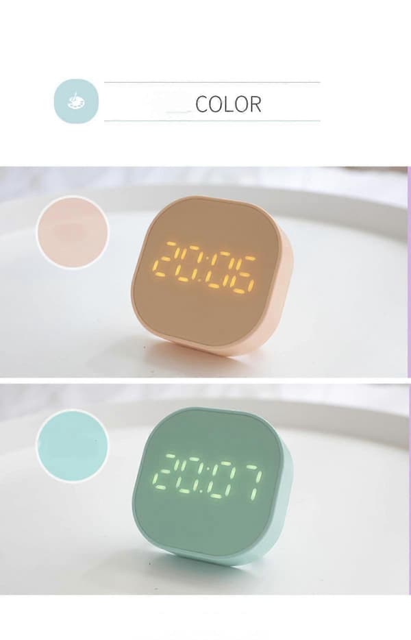 SQCLV Duschväggklocka temperaturdisplay med sugkopp kök och badrum pekskärm timer Grön[BEMS]