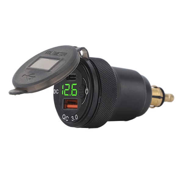 USB Billader QC3.0 PD Port Hurtiglading Strømadapter Lader for 1 2 3-serien DC12 til 24V EU-grensesnitt Grønn