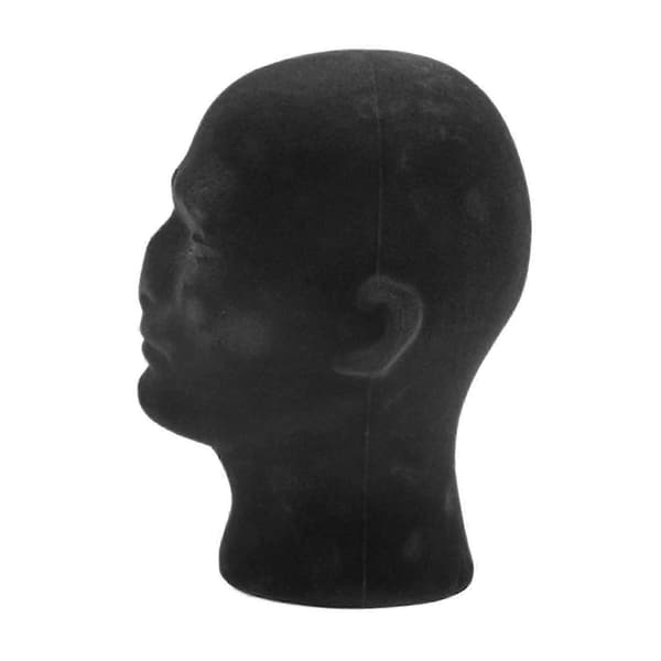 Mannlig Styrofoam Skum Mannequin Manikin Hode Modell Parykker Briller Lue Display Stativ Black