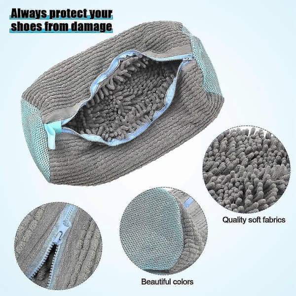 Shoe Laundry Bag Compatible with shing Machine, Laundry Shoe Bag Compatible with sher and Dryer, Reusable Shoe Laundry Bag Grey 2pcs