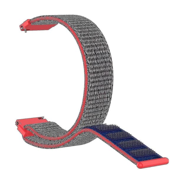 Til Garmin Forerunner 265s / 255s / Venu 2s rem 18mm universel justerbar nylon urrem - orange Blue Red