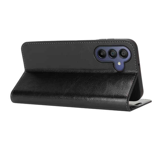 Mobilcover kompatibelt med Samsung Galaxy A17 ægte læder sort