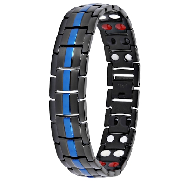 Magnetiskt Armband för Män, Trötthetsreducering, Smärtlindring, Hälsosamt Magnetarmband (Svart Blå)