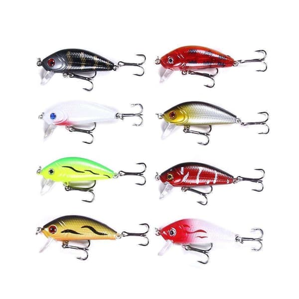 43-pakkaus kalastusvieheitä, Minnow mixed multifärg multicolor