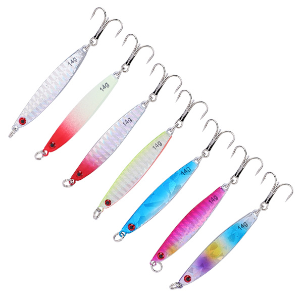 7 stk Mini Fiskeformet Hard Lure Bait med Kroker Fiskeutstyr