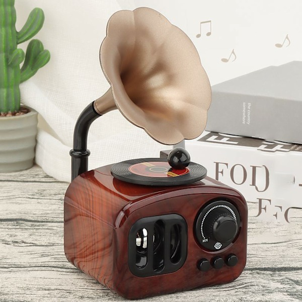 Retro Grammofon Klassisk Pladespiller Stereo Lyd Vinylpladespiller til Børn Ferie Stue Ornamenter