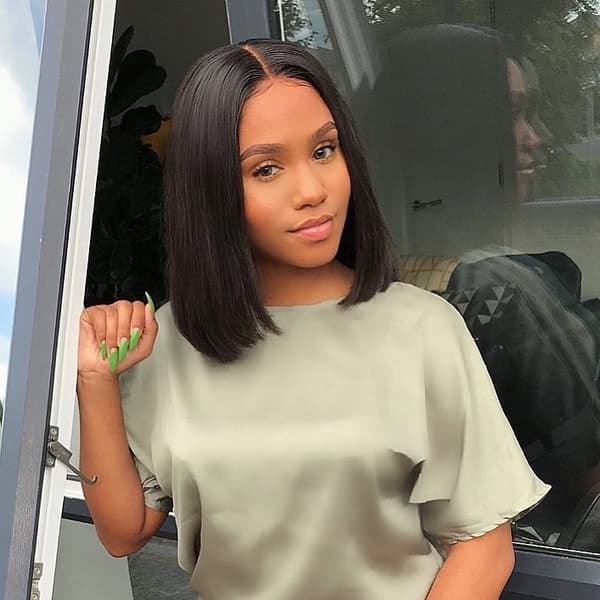 Lace Front Äkta Hår Peruk 4X1 Spetsperuk Äkta