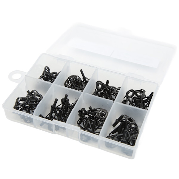 80 stk Fiske Stang Del Spiss Topper Guider Ring Kit Set i Keramikk og Rustfritt Stål