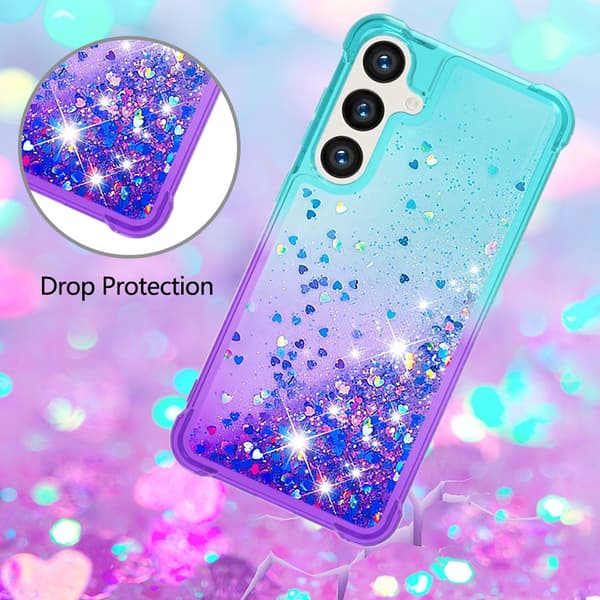 Kvicksand Glitter Cover Kompatibel med Samsung Galaxy S26 Turkis-Lilla multifärg multicolor