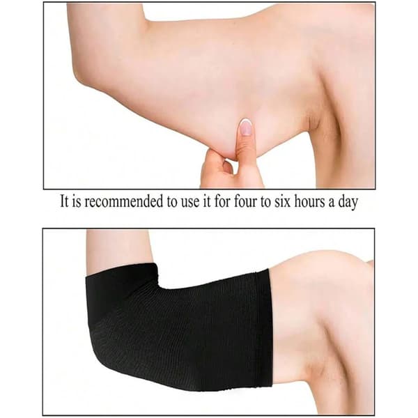2-pack bantningsbara ärmar, elastiska armformare, kompressionsärmar för kvinnors överarmar. black