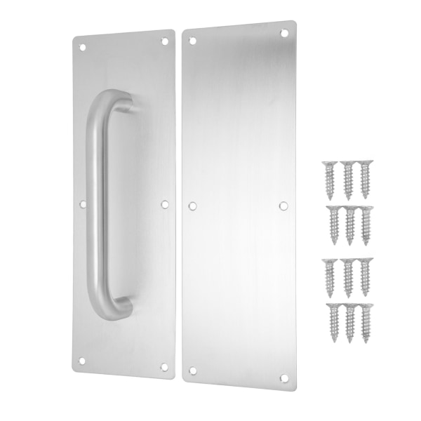 BEMS Træk-skub dørpladehåndtag med skruer 304 rustfrit stål hvidt ovalt håndtag til kontorer hoteller restauranter