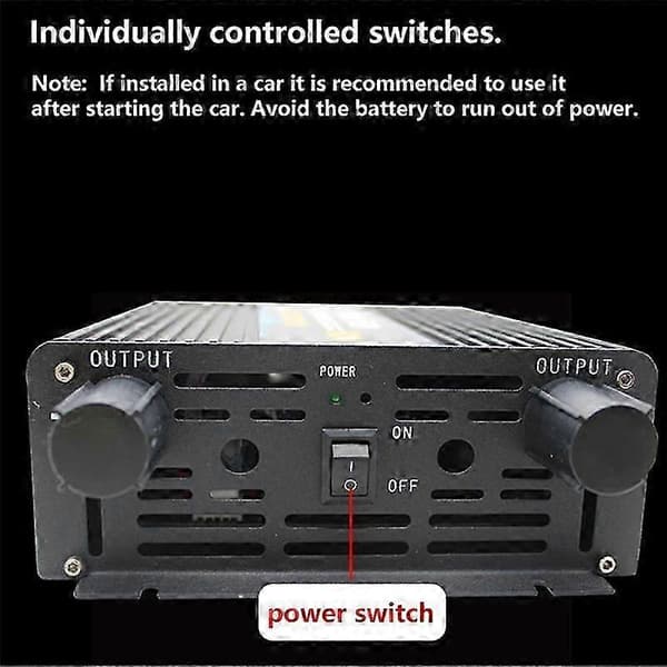 12V til 24V DC 60 Ampere Power Booster Step-Up DC DC-konverter 12 Volt til 24 Volt-konverter Kompatibel med bil Musta