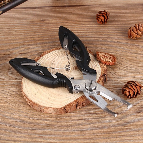 Fiskepliers, Split Ring-Sax, Trådlinjeskärare, Krokhållare, Tackle Bag Svart