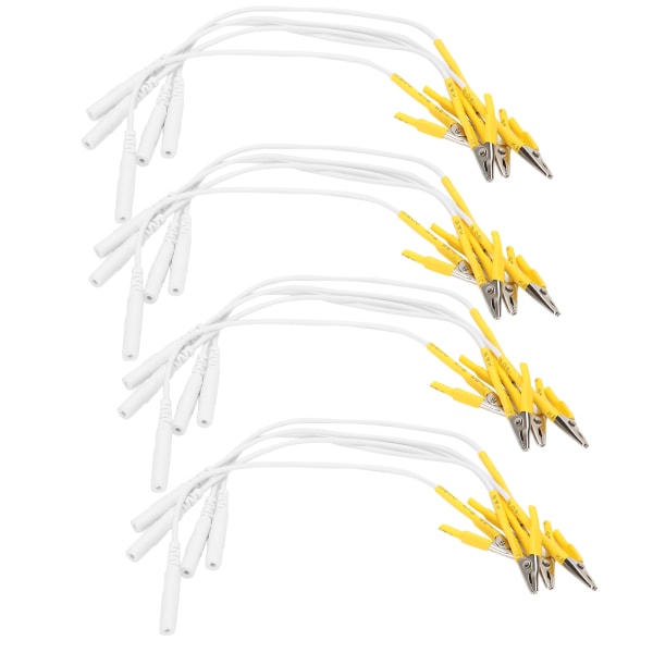 TIMH 20 stk / pose Klips Elektrode Bly ledninger Kabel for TENS Unit Fysioterapi Maskin Gul