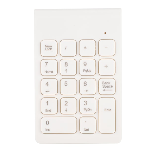 Minitangentbord Trådlöst numeriskt tangentbord 2,4G USB Ergonomisk lättvikts PC DatortillbehörVit ++