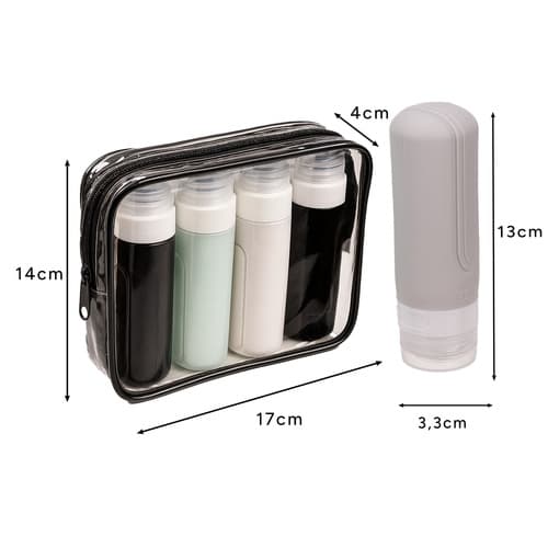 Necessär med resetub | SilikonKompatibel medpackning i svart black