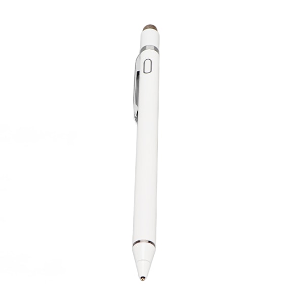 Aktiv Stylus Penn 5V 0.2A Slank Stilig Aluminiumlegering Bærbar Kapasitiv Stylus Penn med Fin Tupp for Mobiltelefon Nettbrett Hvit