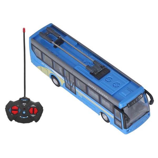 Fjernbetjening Bus Høj Simulering Alle retninger Kørsel Genopladelig RC Skolebus til Børn Blå