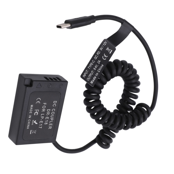 Type C LPE17 fuld afkodning Dummy batteri DC koblingsstrømadapter til M3 M5 M6 kamera/