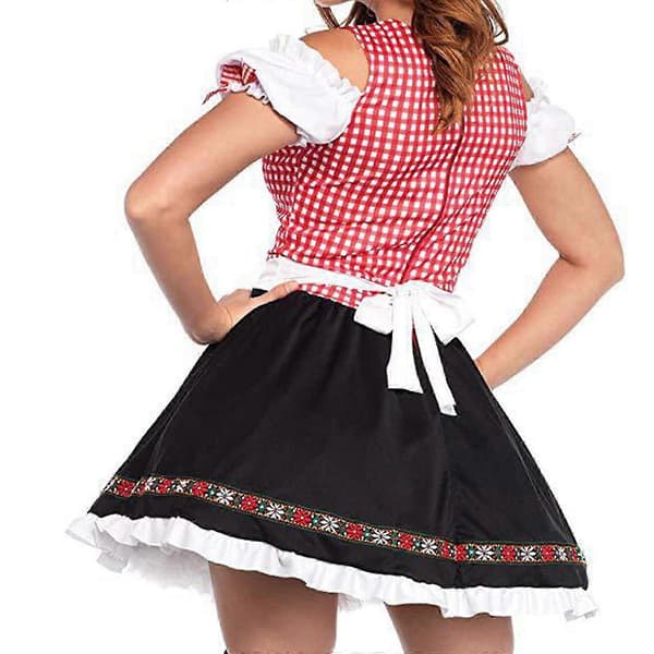 Kvinders tyske dirndl-kjole, traditionelle kostumer til Oktoberfest-karnevalen Pink S