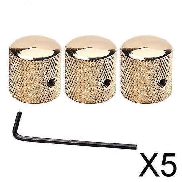 6x3 stk profesjonell gyllen metall gitar tonevolumknapp med hull gitardel 5 Pcs