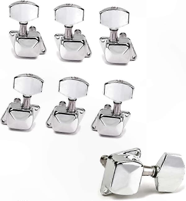 6-pack gitarrstämskruvar med låsmekanism, halvsluten design Kompatibel med exakt stämning