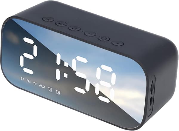 Multifunctional Digital Alarm Clock - Dual Alarm, Bluetooth Speaker with FM Radio, Adjustable Brightness and Temperature Display[BEMS]