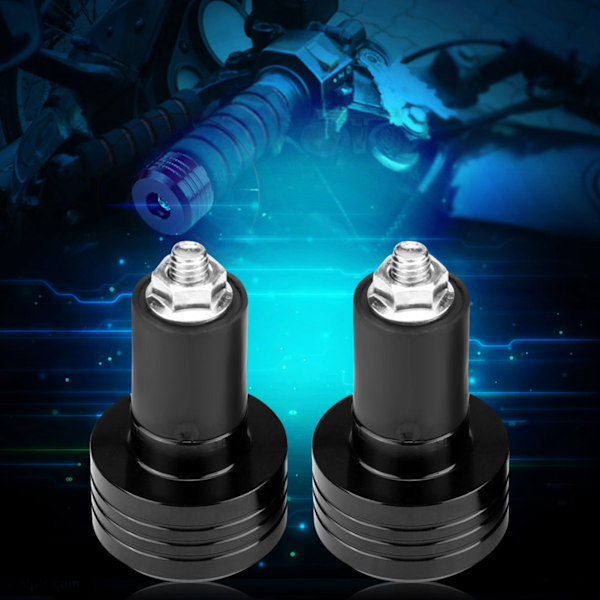 Et par 22 mm Universal Motorsykkelgrep Styreender Vekt Balanseplugg Svart