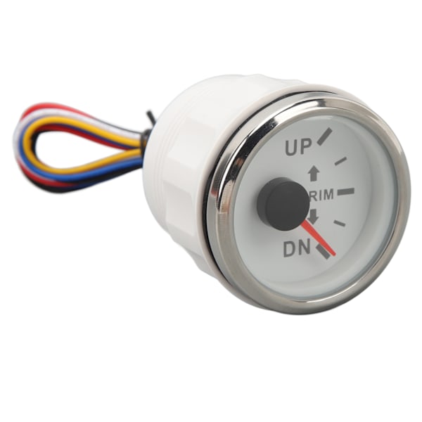 52MM veneen trimmin mittari ruostumaton teräs DC9 - 32V UP DN merenkulun trimmitasapainomittari jahdeille Veneet Valkoinen kellotaulu hopeakehyksellä