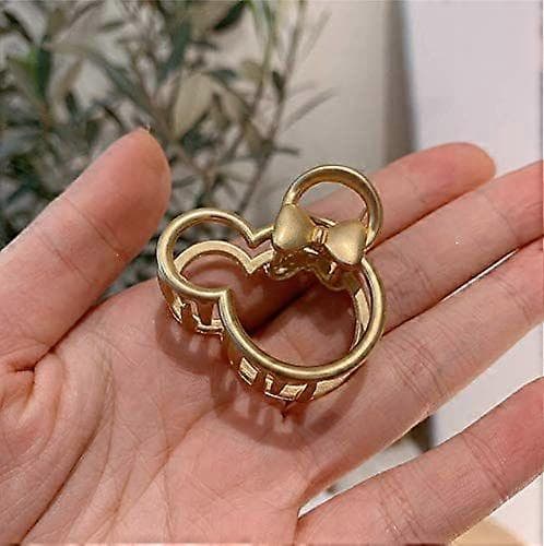 Stora metallhårspännen (2-pack), Mouse Lady tjockt hårspänne, ihålig