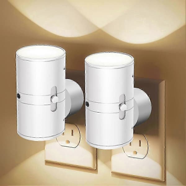 Natlamper til stikkontakt Dæmpbare LED-væglamper med lyssensor 3 temperaturer Natlampe til soveværelse EU-stik