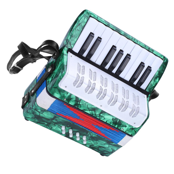 TIMH 17 Key 8 Bass Piano Trekkspill Musikkinstrument for nybegynnere (grønn)