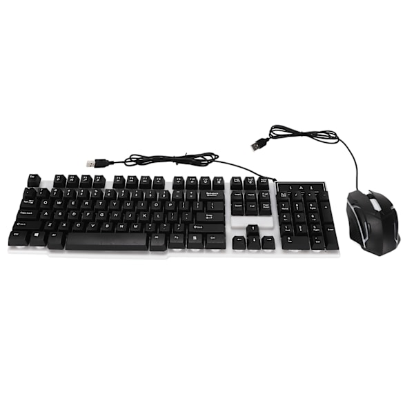 104 Tangenter Tangentbord Mus Set Bakgrundsbelysning USB Färgglatt Ergonomiskt Stabilt Bakgrundsbelyst Tangentbord Mus Combo